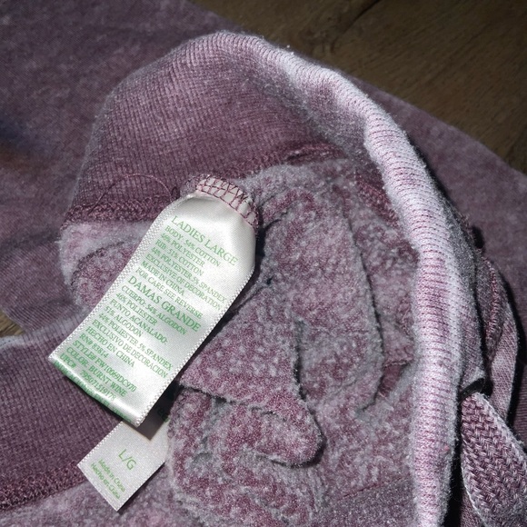 Comfy Preloved Green Tea Marbled Lavender Lounge Joggers Sz L - Picture 11 of 12